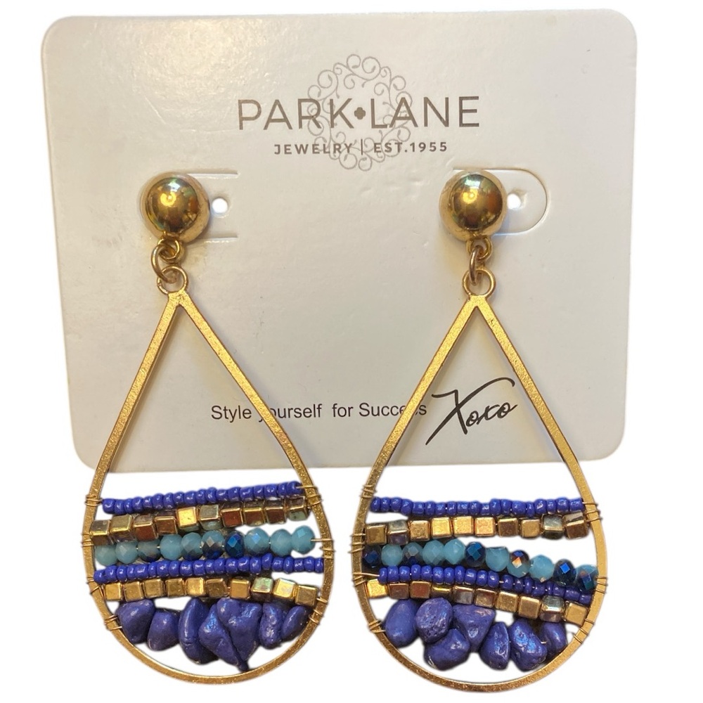 🆕Park Lane Gold and Blue Beaded Earrings